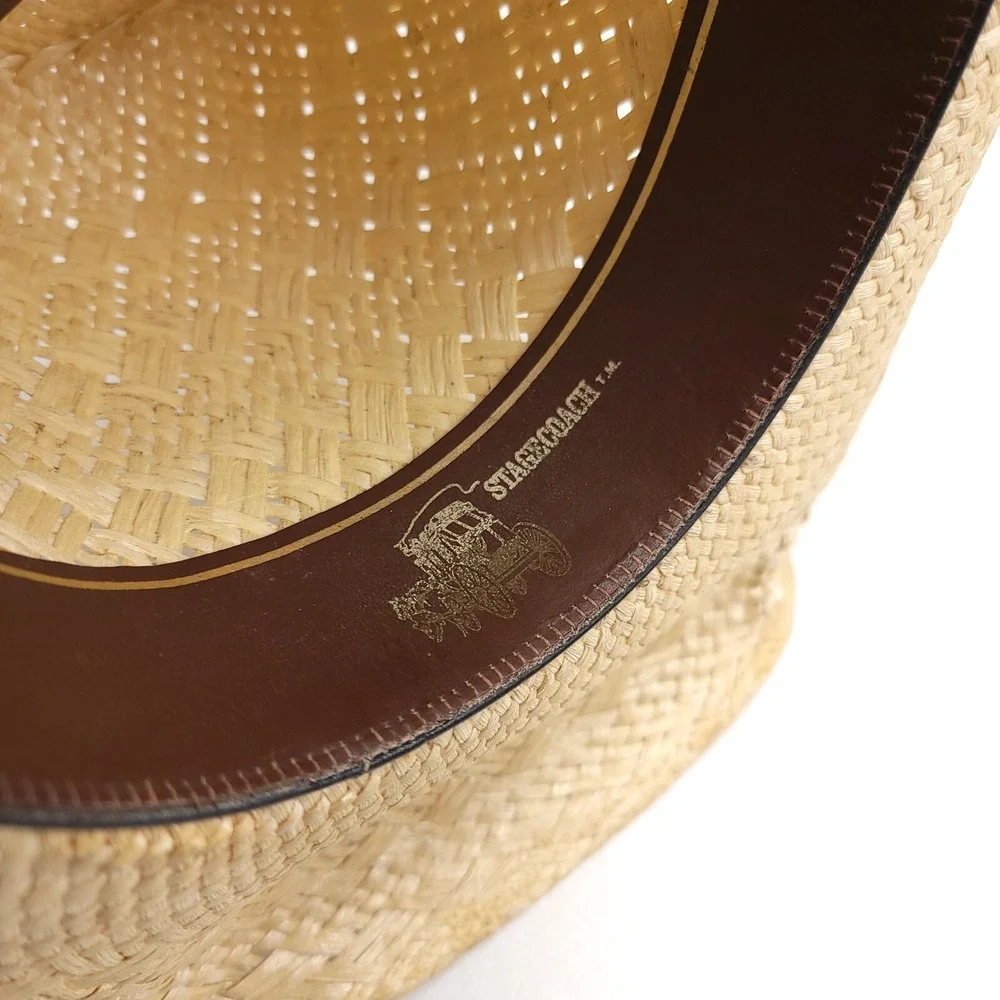 Cowboy Hat‎ Resistol StageCoach Straw Western Band Size 6 7/8 Sisters Cowgirl